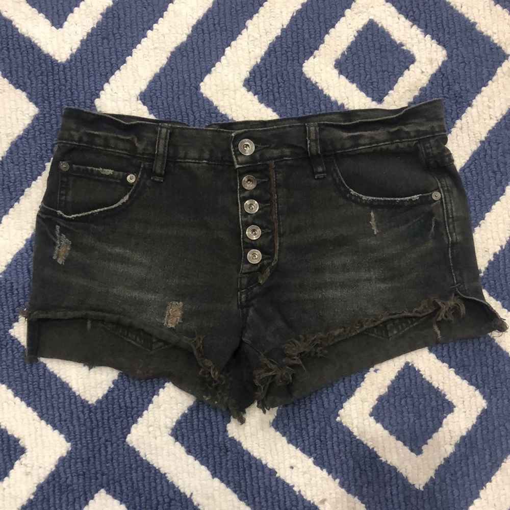 Free People Dark wash Jean shorts